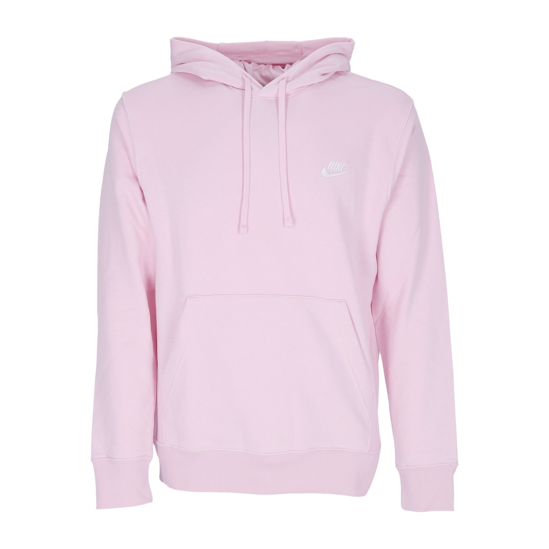 Nike, Felpa Leggera Cappuccio Uomo Sportswear Club Hoodie, Pink Foam/pink Foam/white