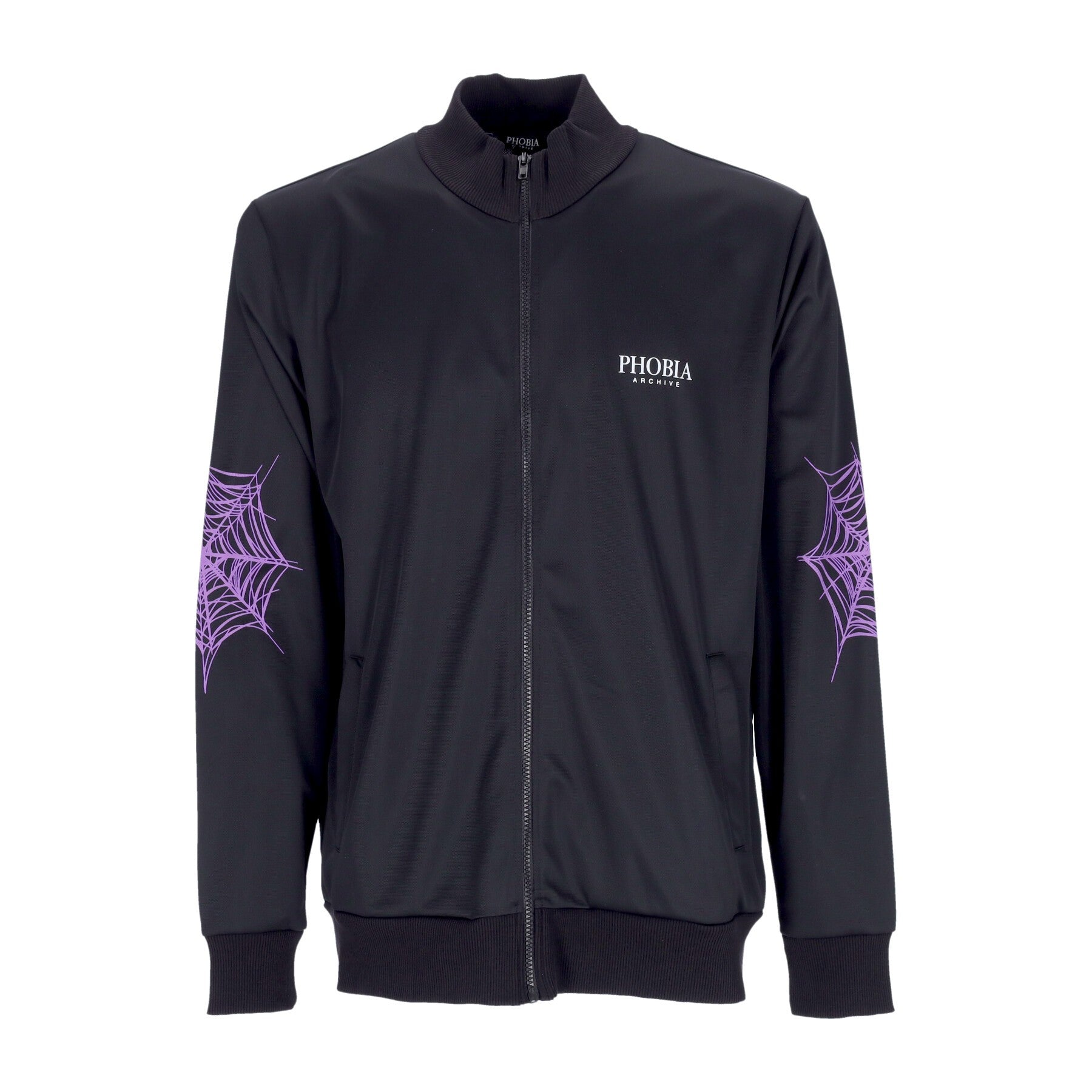 Phobia, Giacca Tuta Uomo Cobweb Print Sweatshirt, Black/purple