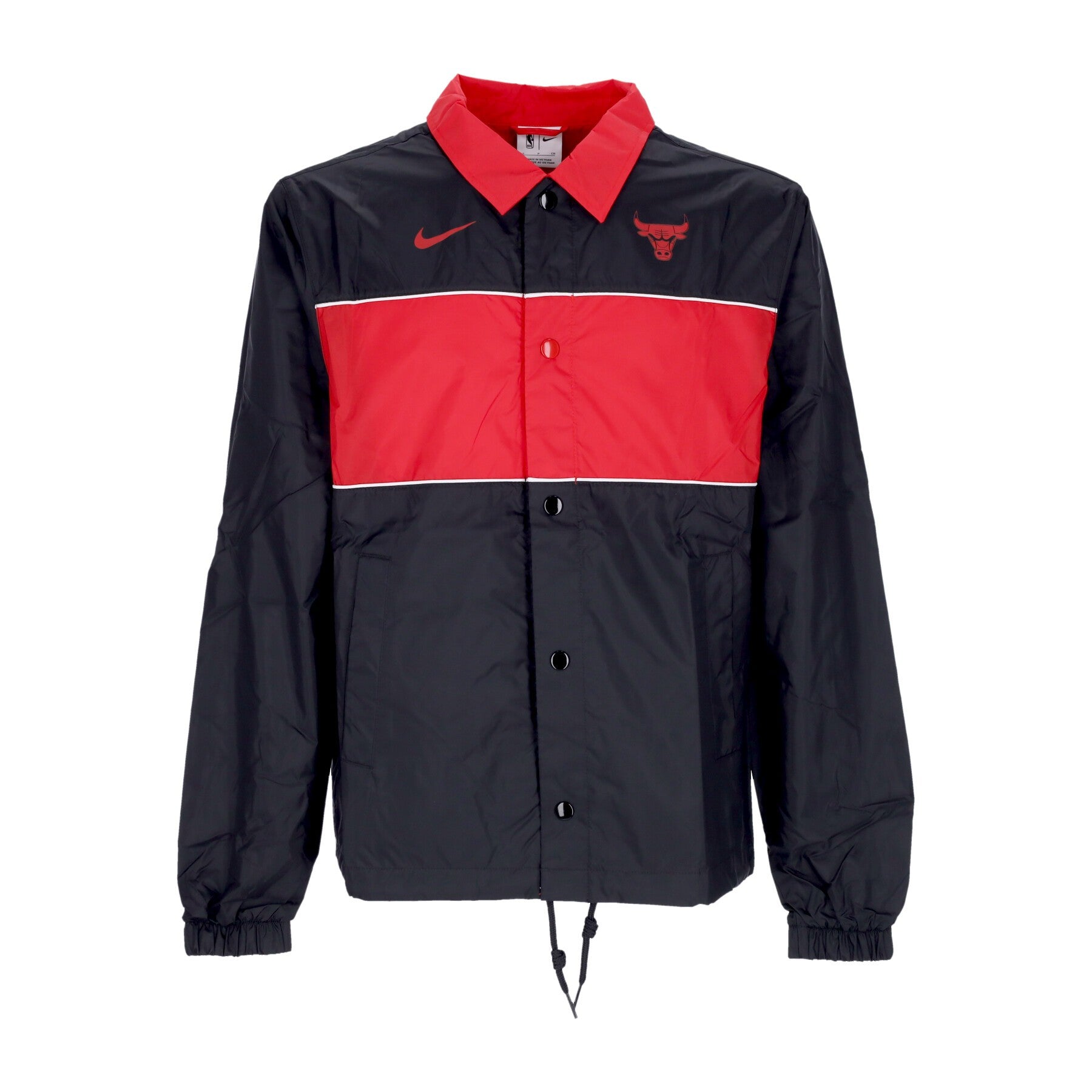 Nike Nba, Giacca Coach Jacket Uomo Nba Full-snap Lightweight Jacket Chibul, Black/university Red/white