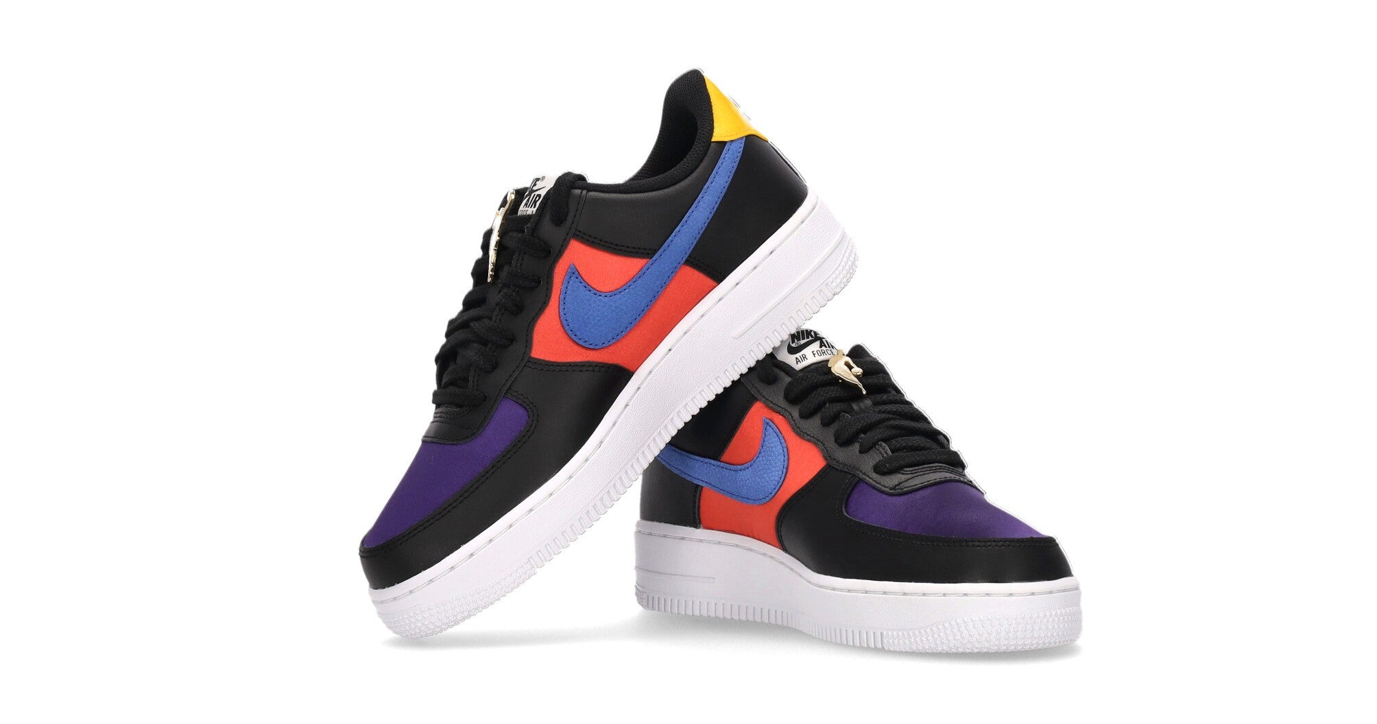 Nike, Scarpa Bassa Uomo Air Force 1 '07 Lv8 Emb, Black/gym Red/washed Teal/court Purple