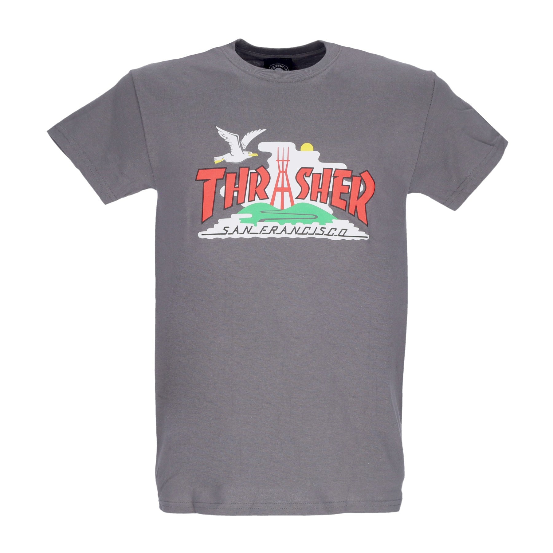 Thrasher, Maglietta Uomo The City Tee, Charcoal Grey