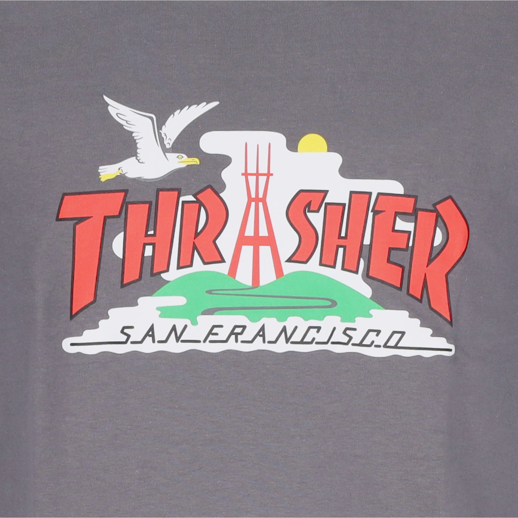 Thrasher, Maglietta Uomo The City Tee, Charcoal Grey