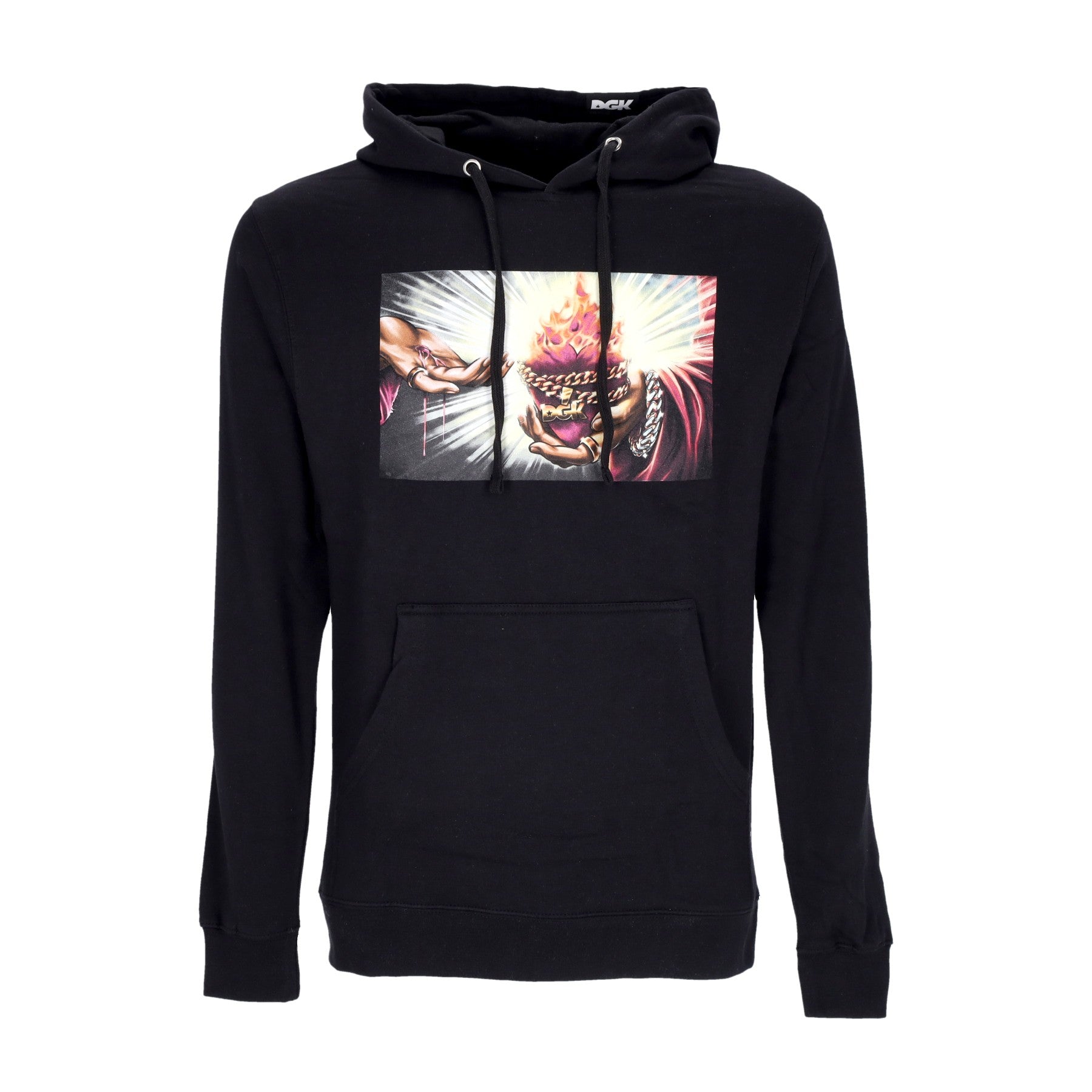 Dgk, Felpa Cappuccio Uomo Corazon Hooded Fleece, Black