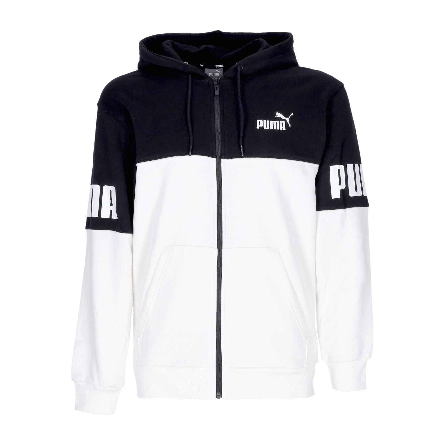 Puma, Felpa Cappuccio Zip Uomo Power Colorbloc Full-zip Hoodie, White