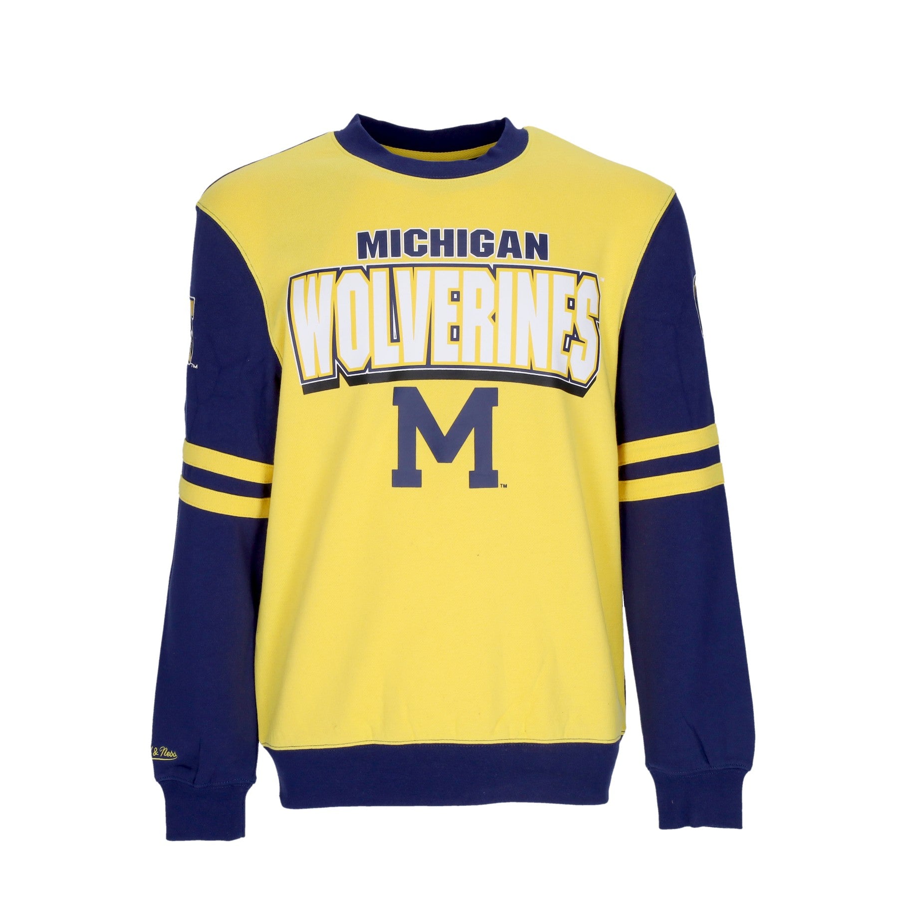 Mitchell & Ness, Felpa Girocollo Uomo Ncaa All Over Crew 2.0 Micwol, Original Team Colors
