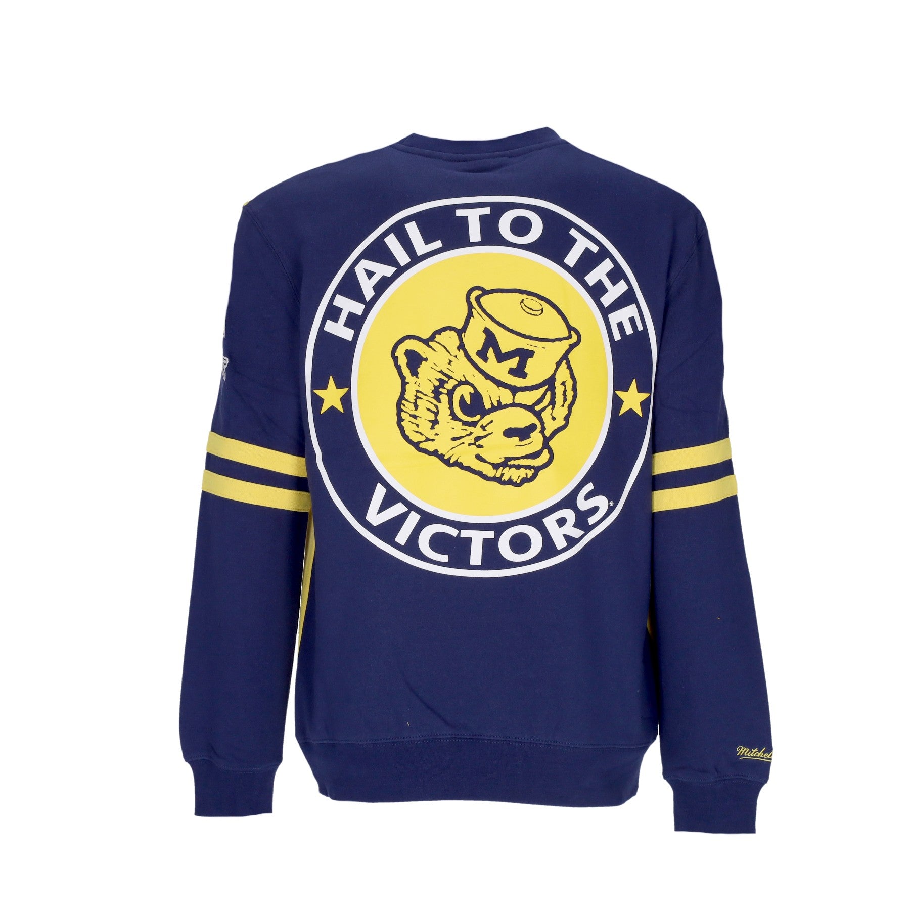 Mitchell & Ness, Felpa Girocollo Uomo Ncaa All Over Crew 2.0 Micwol, 