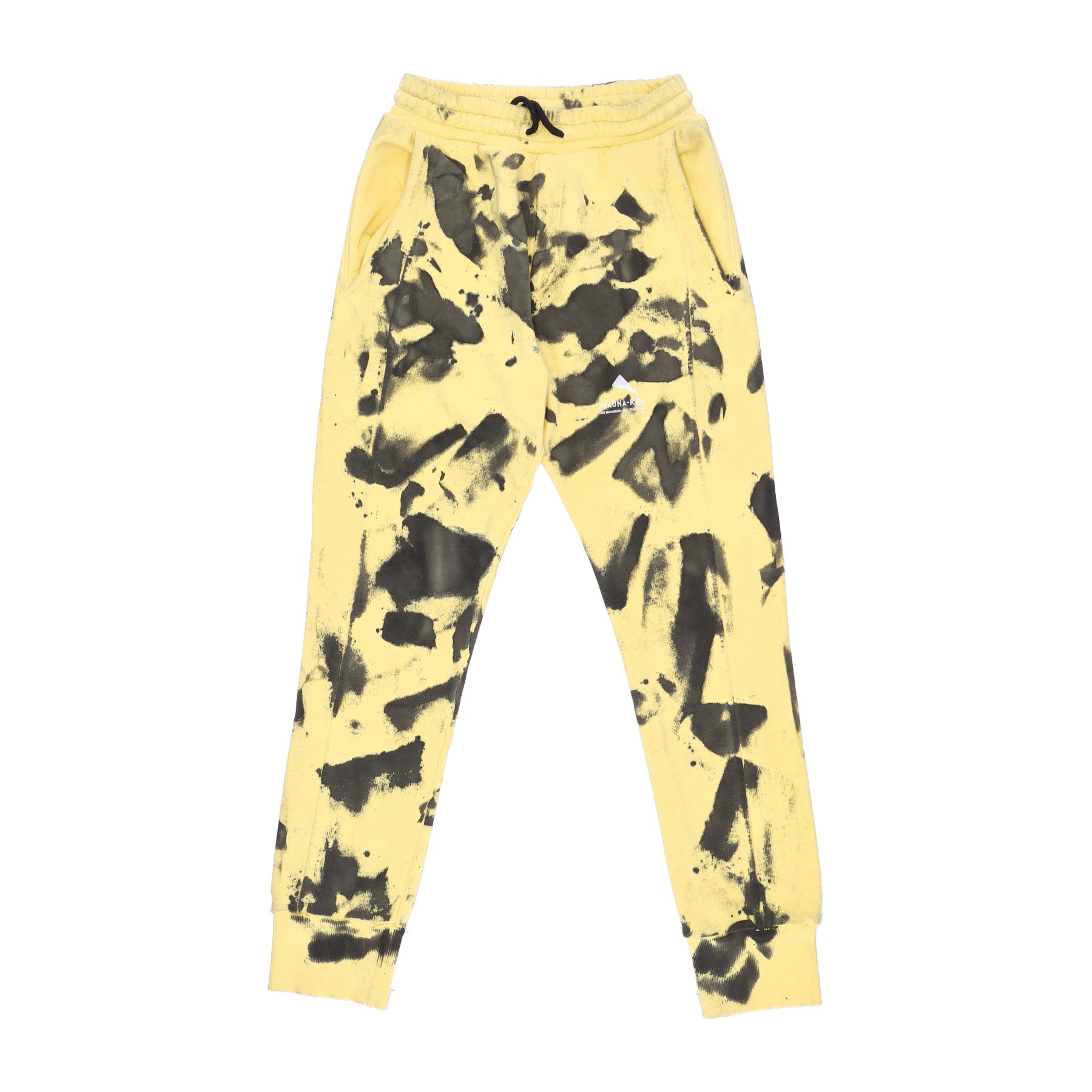 Men's Lightweight Tracksuit Pants Hand Brushed Dyed Jogger Black/yellow