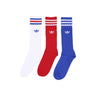 Adidas, Calza Media Uomo Solid Crew Socks, White/team Power Red/royal Blue