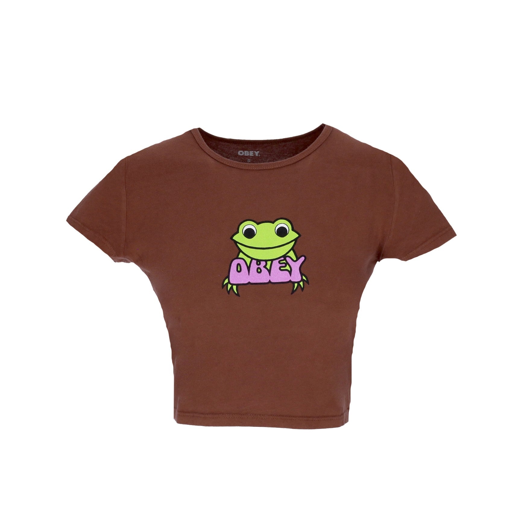 Cropped Women's T-Shirt Ribbit Cropped Chloe Fitted Tee Sepia