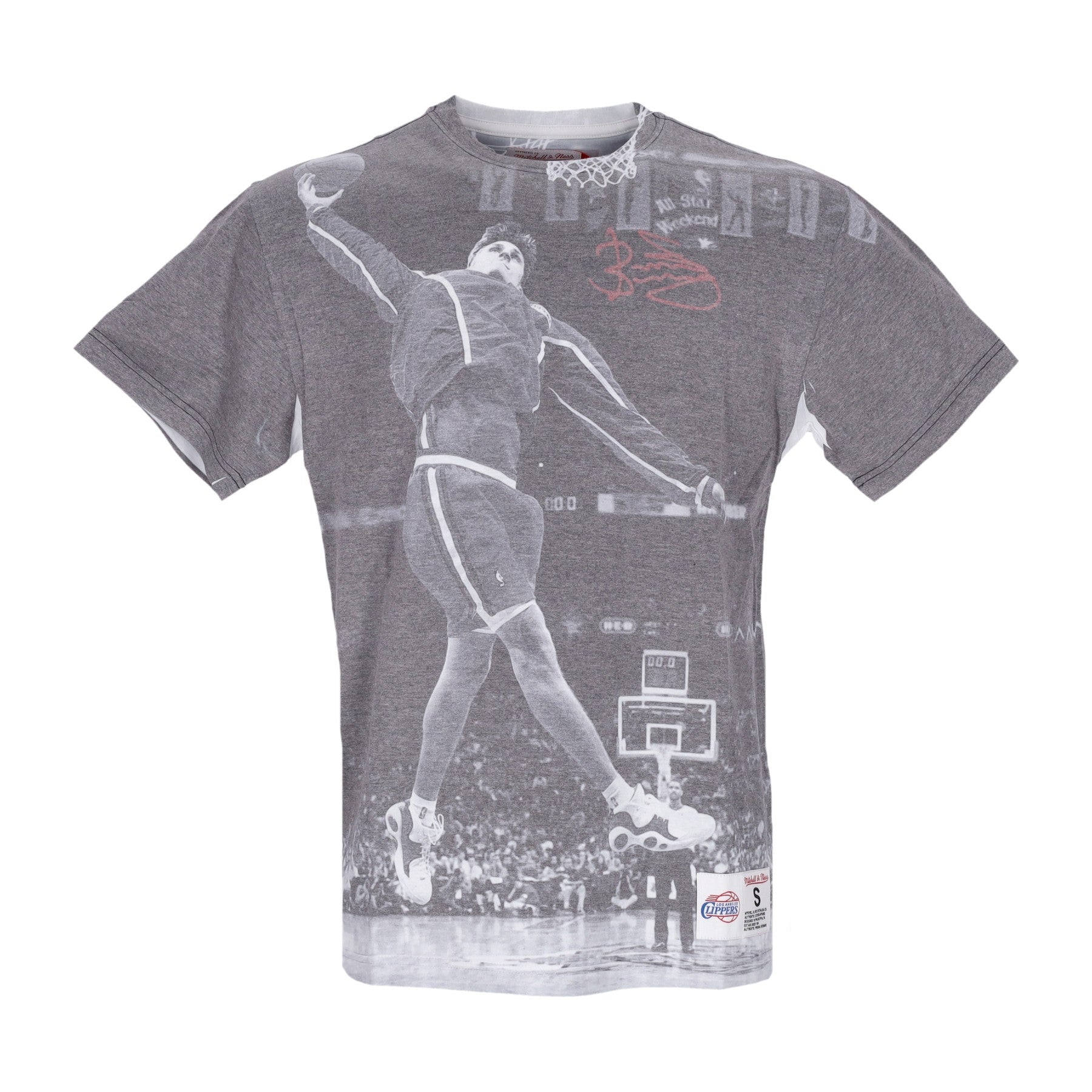 Mitchell & Ness, Maglietta Uomo Nba Above The Rim Sublimated Tee Hardwood Classics Brent Barry Loscli, White