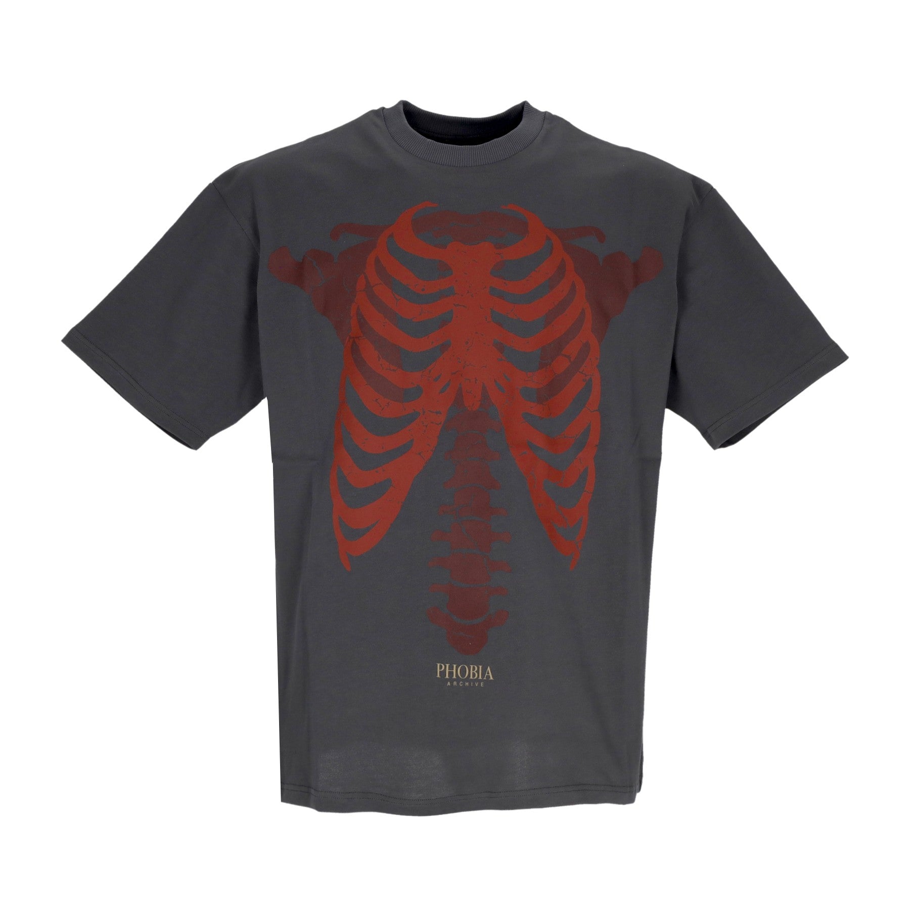 Phobia, Maglietta Uomo Bones Tee, Grey/red/light Red