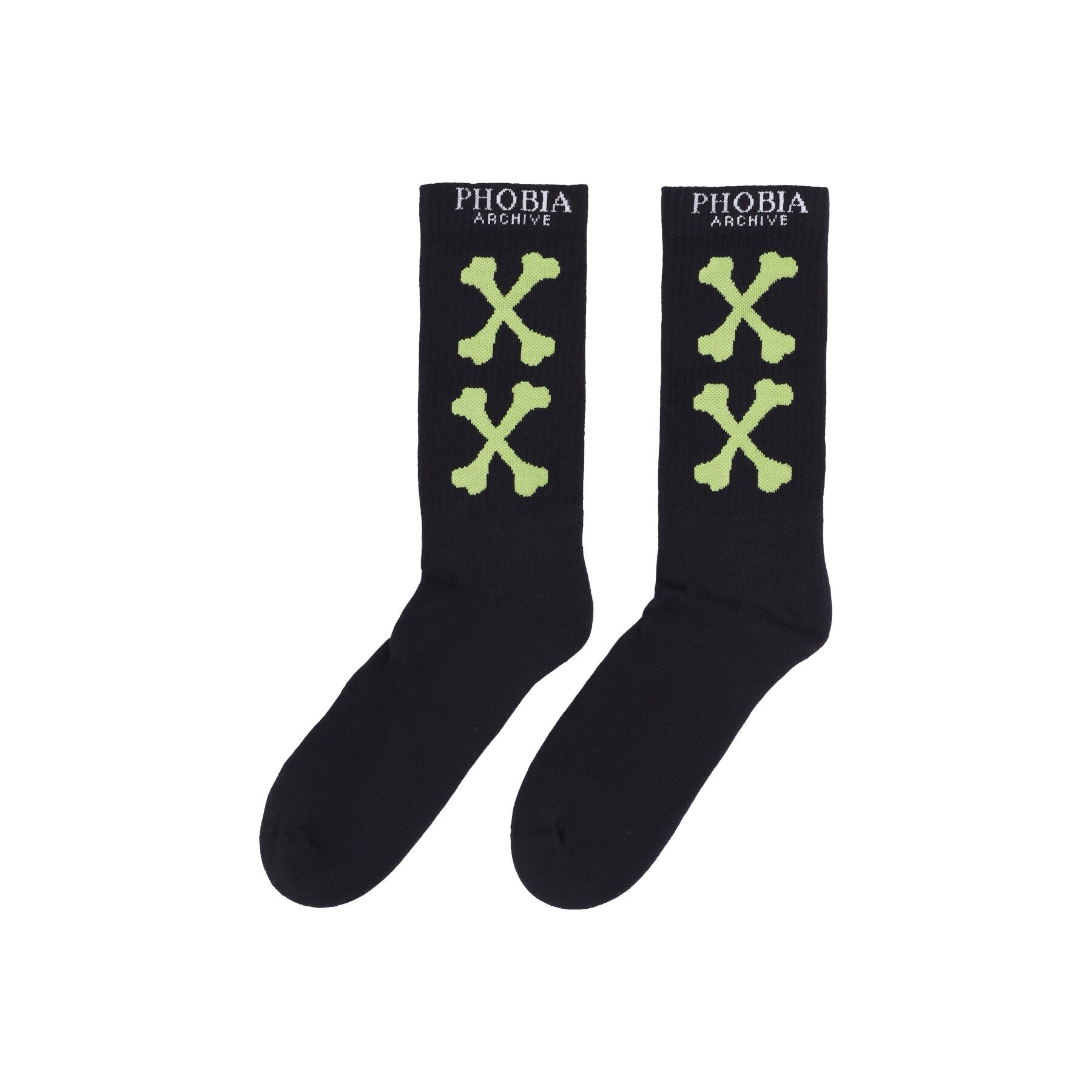 Phobia, Calza Media Uomo Cross Bones Socks, Black/green