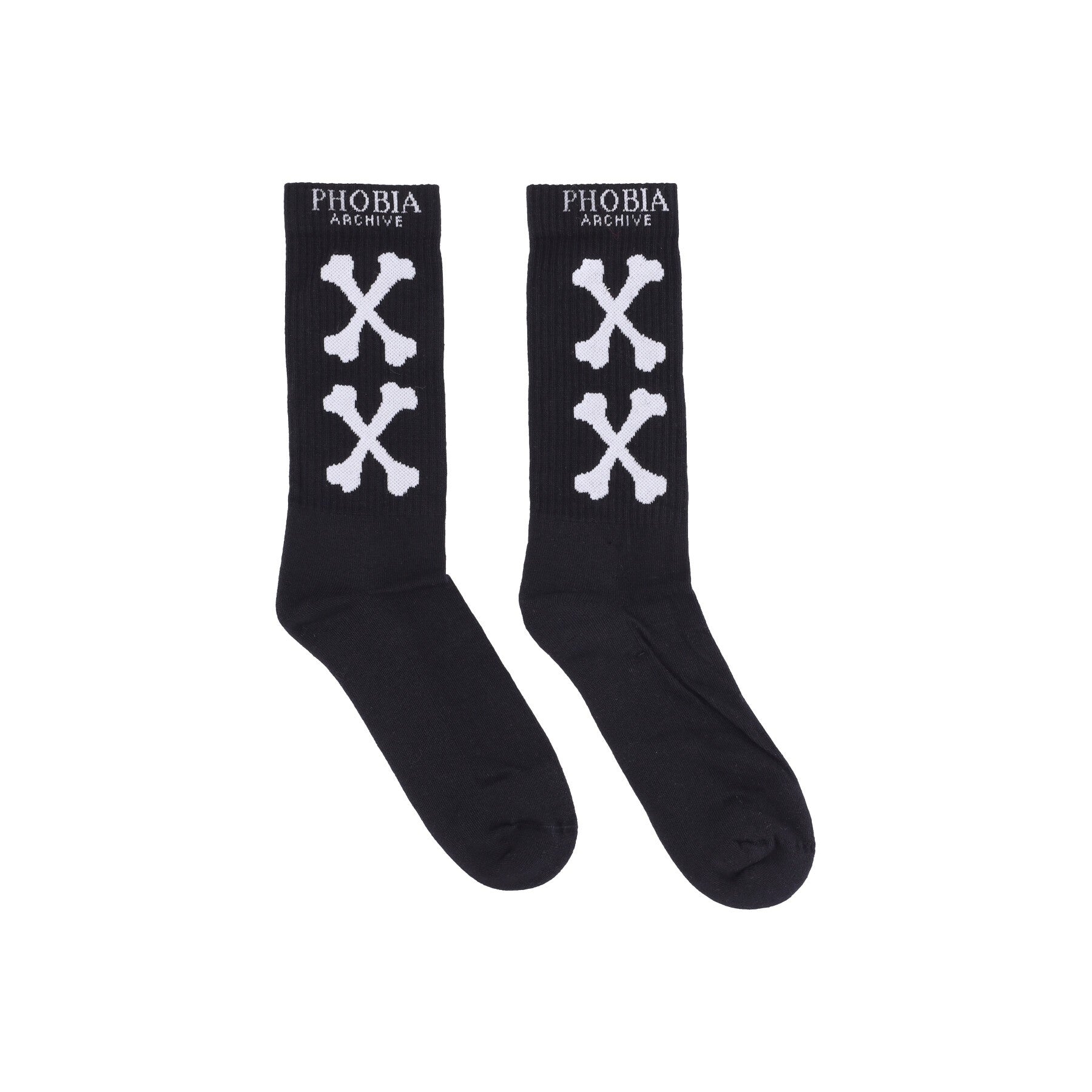 Phobia, Calza Media Uomo Cross Bones Socks, Black/white