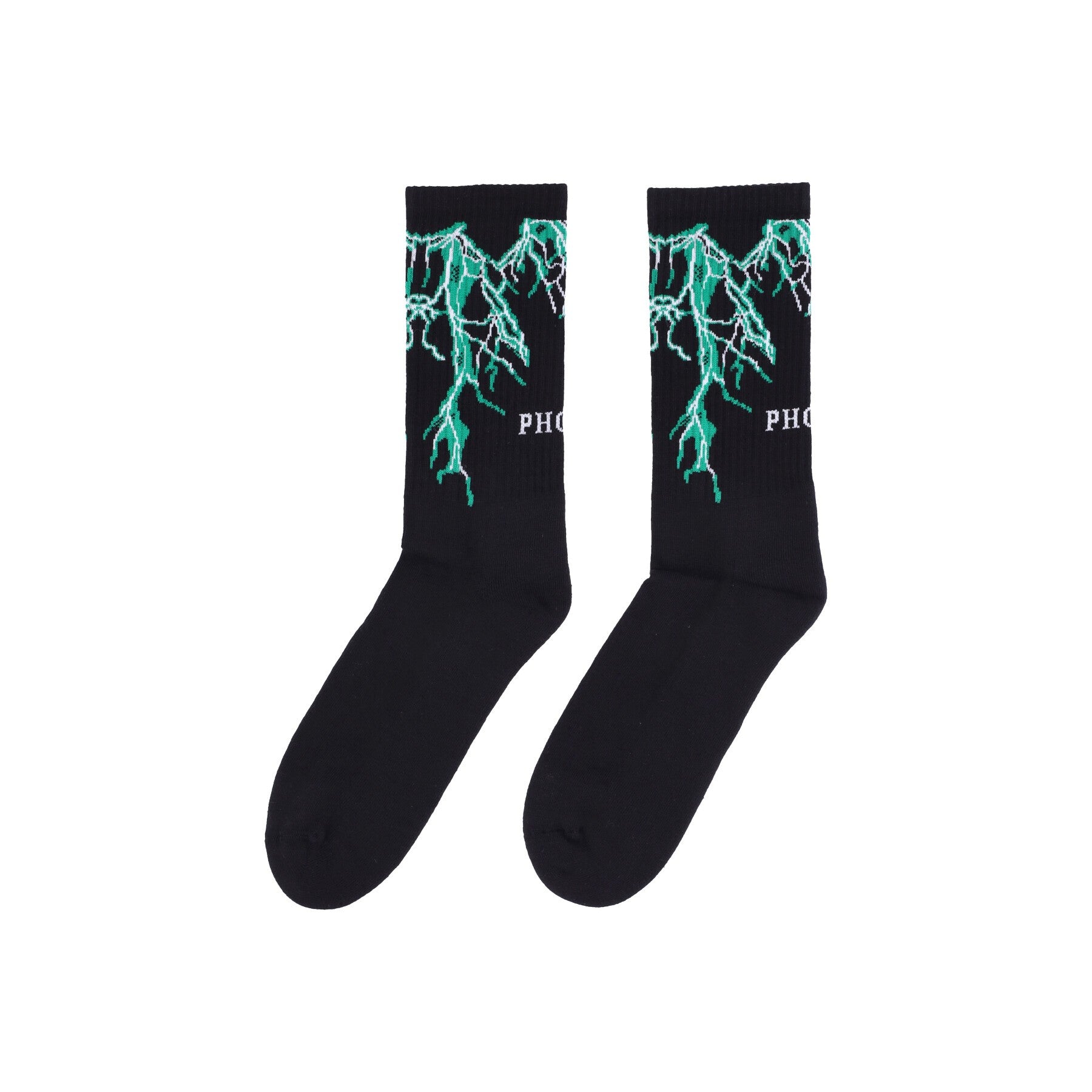 Phobia, Calza Media Uomo Lightning Socks, Black/green