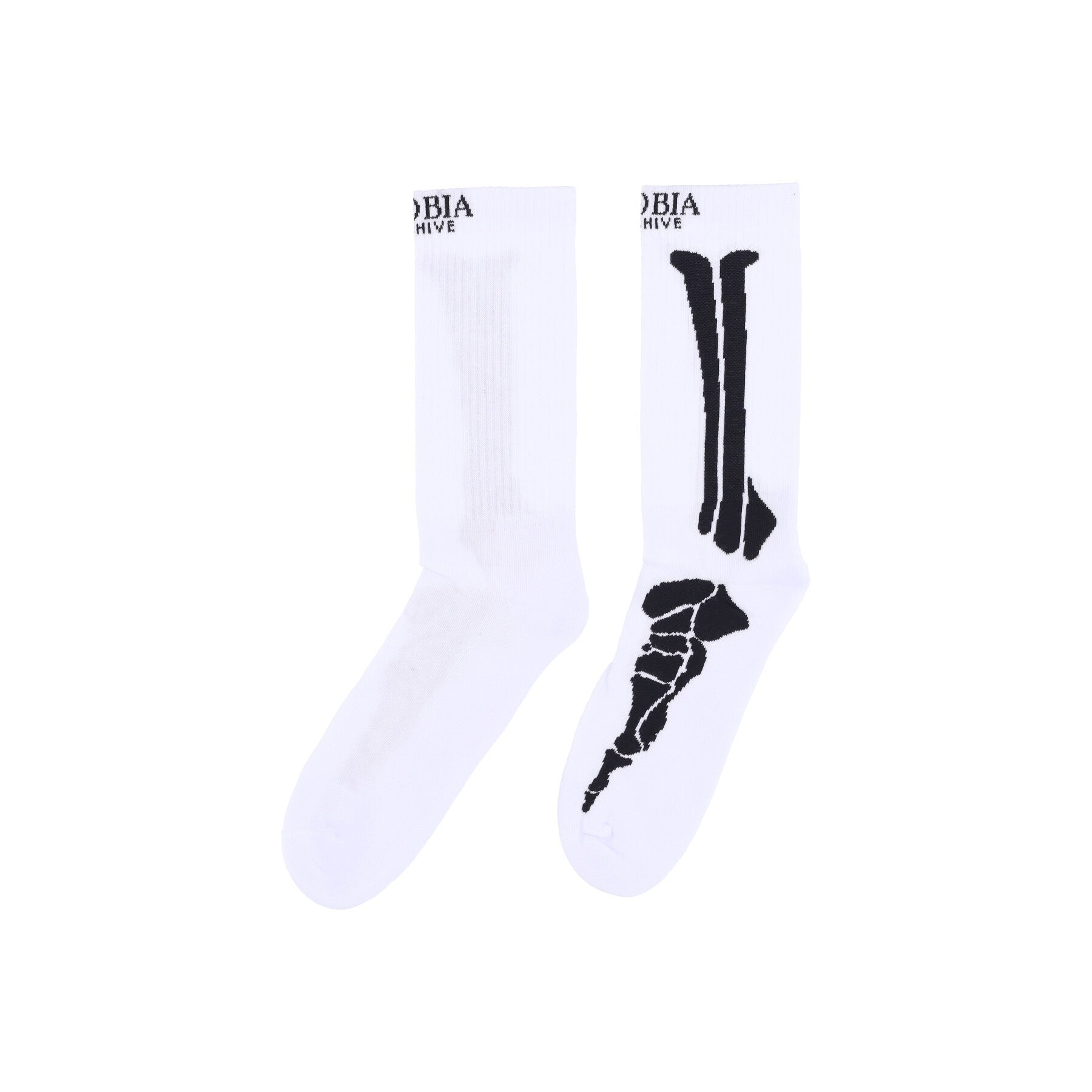 Phobia, Calza Media Uomo Bones Socks, White/black