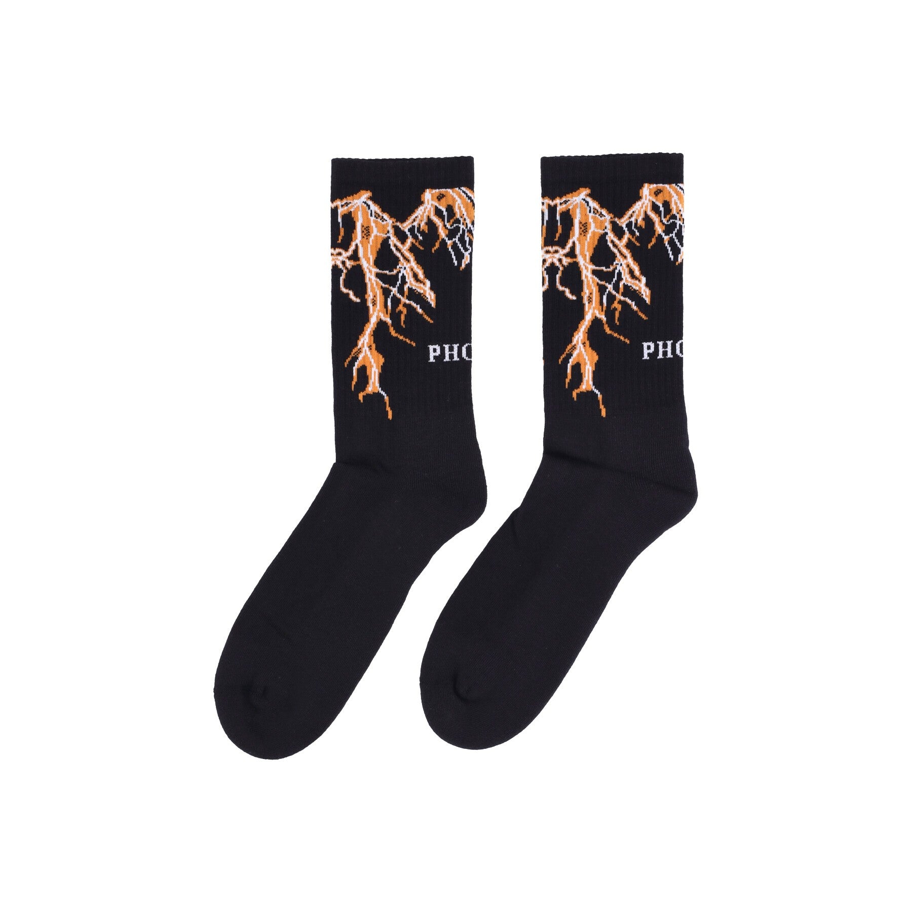 Phobia, Calza Media Uomo Lightning Socks, Black/orange
