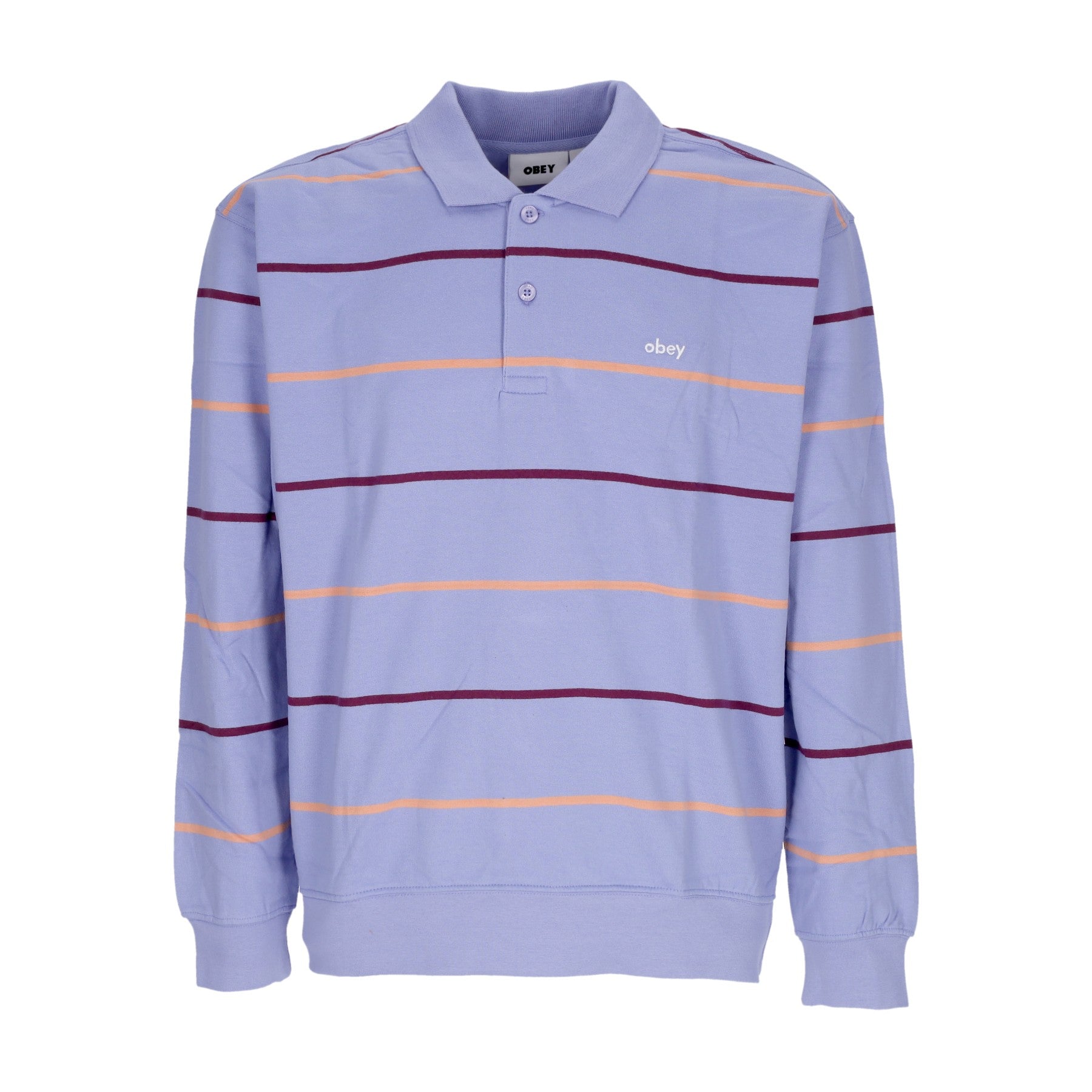 Men's Long Sleeve Polo Complete Polo Sweatshirt Specialty Fleece Digital Violet Multi