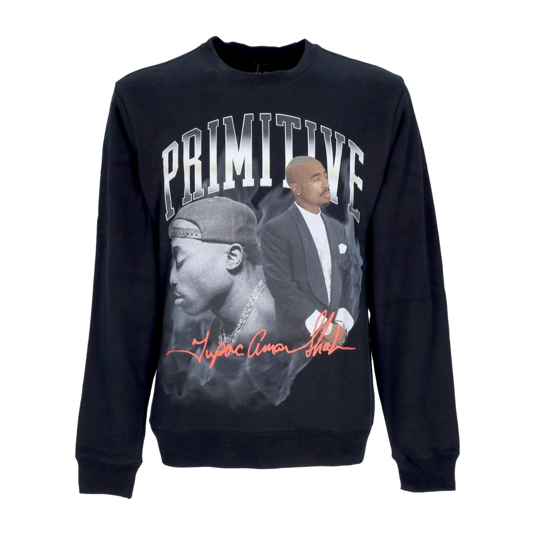 Primitive, Felpa Girocollo Uomo Legend Crewneck X Tupac, Black