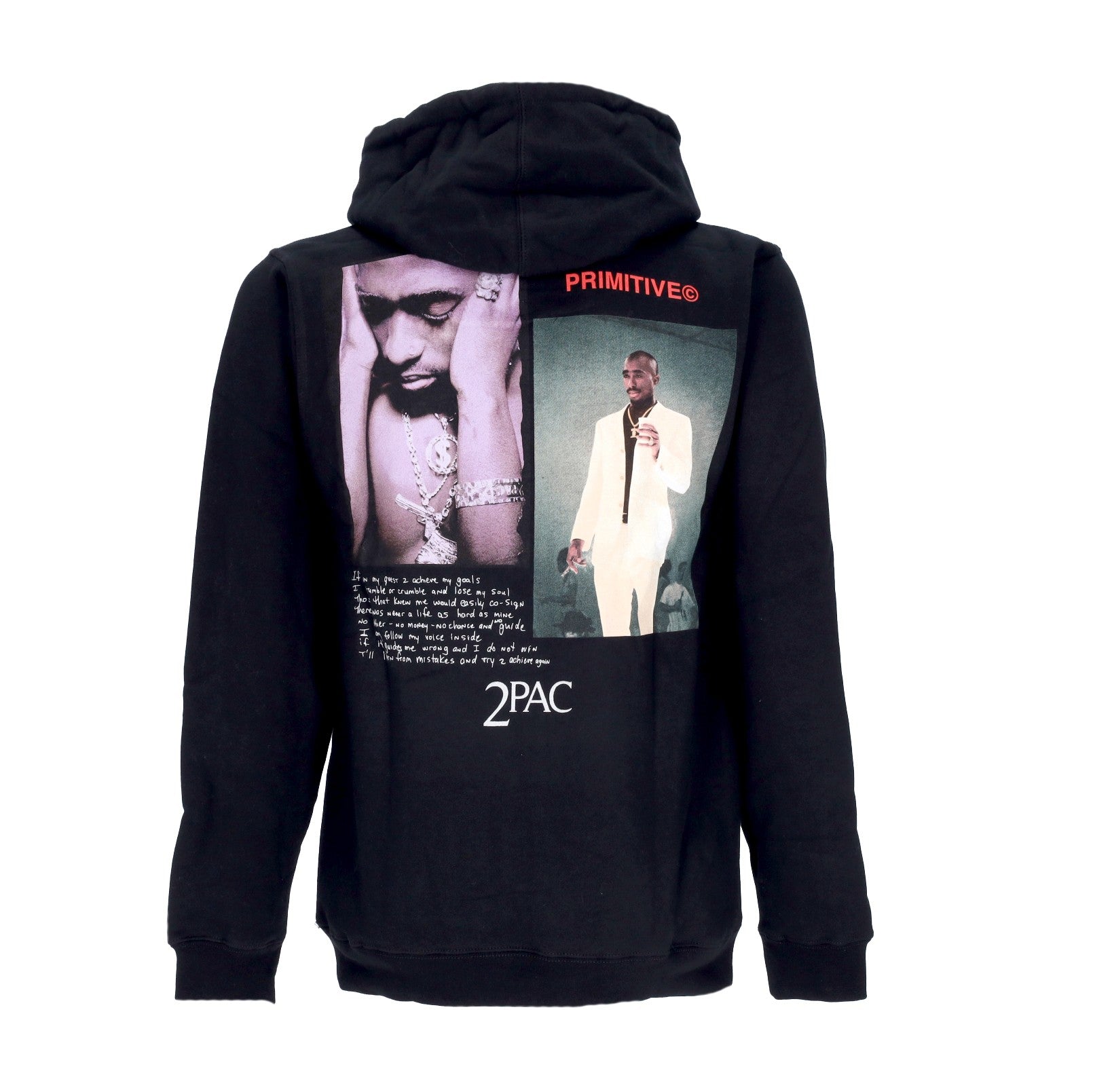Primitive, Felpa Cappuccio Uomo Voice Hood X Tupac, Black