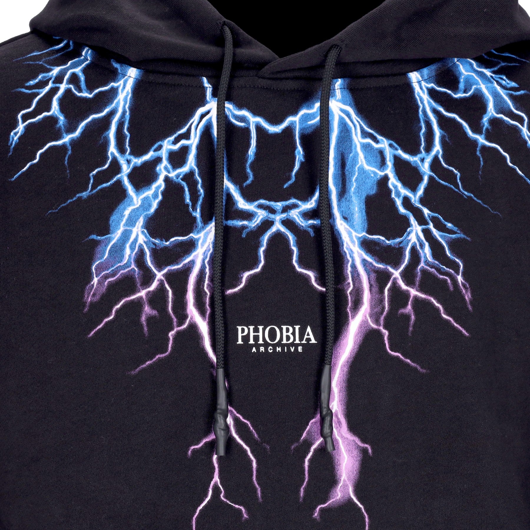 Phobia, Felpa Leggera Cappuccio Uomo Lightning Balaclava Hoodie, 