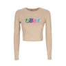 Obey, Maglietta Manica Lunga Corta Donna Bubble Cropped Mia L/s Tee, Irish Cream