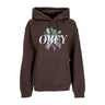 Obey, Felpa Cappuccio Donna Bird Old School Pullover Hood, Dark Chocolate