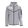 Nike, Felpa Leggera Cappuccio Zip Uomo Tech Fleece Full Zip Wr Gx Hoodie, Dk Grey Heather/white