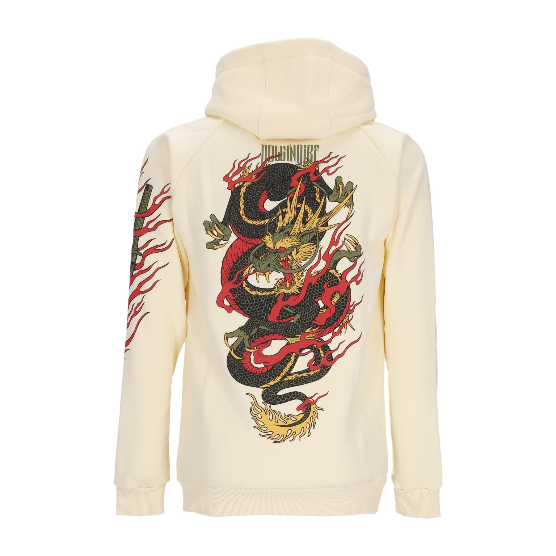Ryu Dragon Hoodie Beige Herren Kapuzenpullover