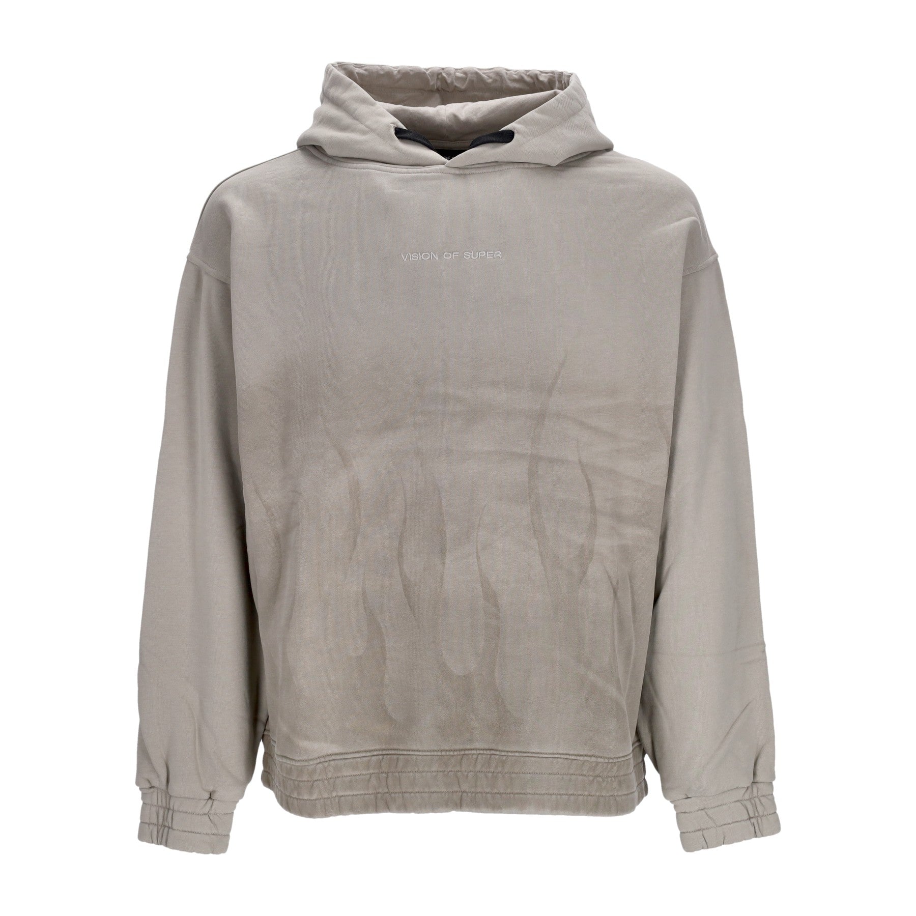 Vision Of Super, Felpa Cappuccio Uomo Corrosive Flames Hoodie, London Fog
