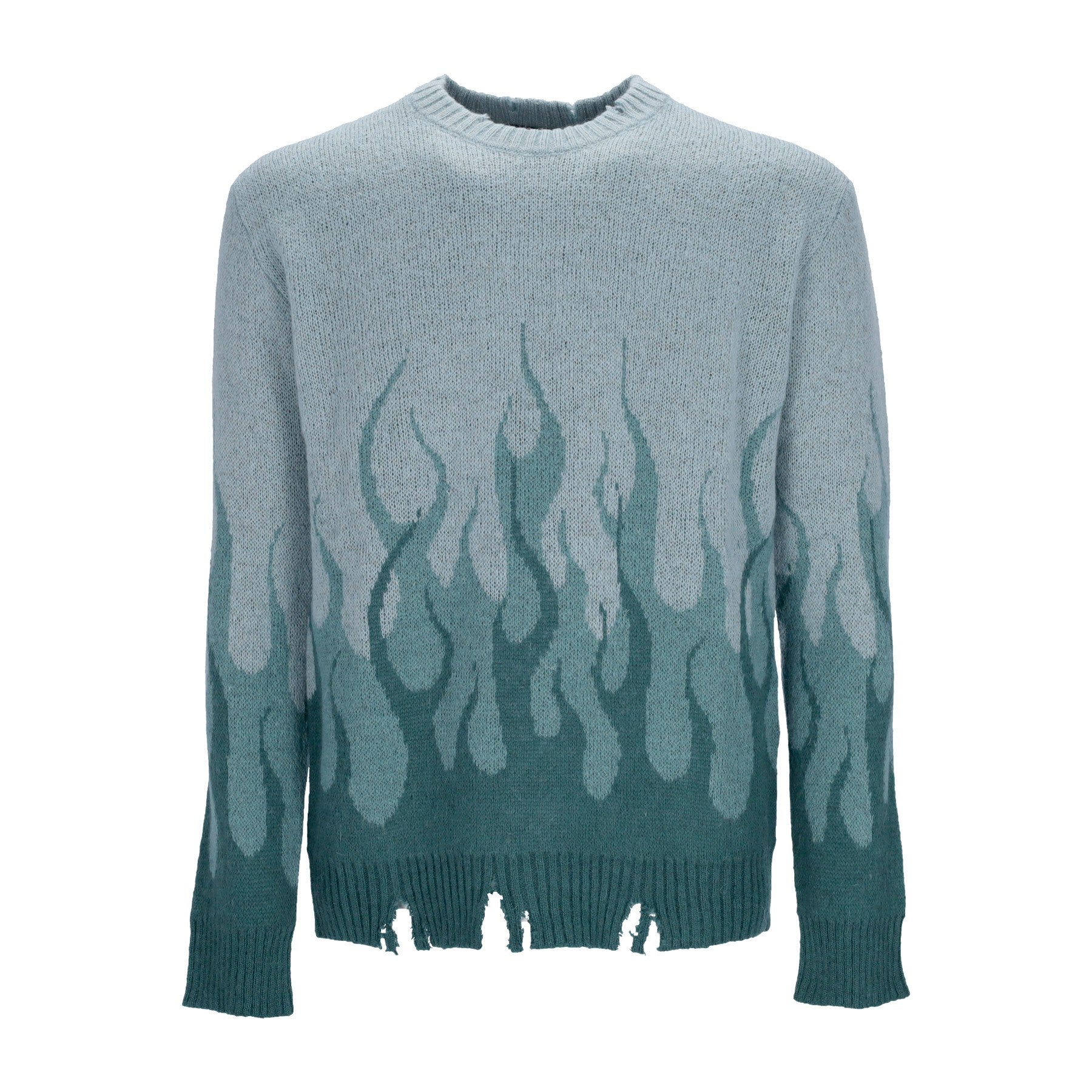 Vision Of Super, Maglione Uomo Double Flames L/s Jumper, Balsam Green