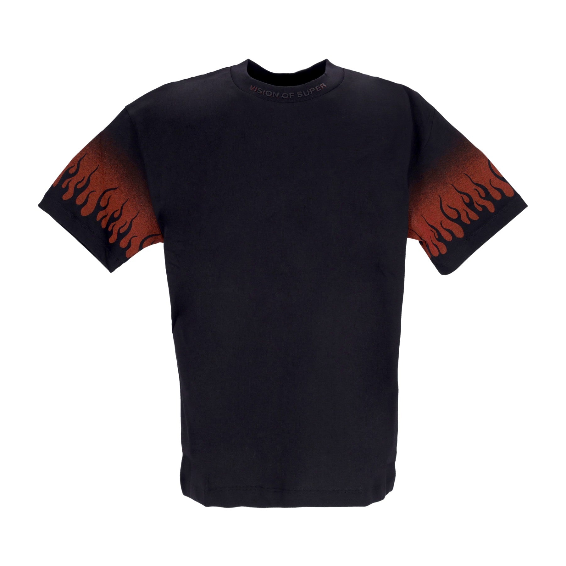 Vision Of Super, Maglietta Uomo Negative Flames Tee, Black/red