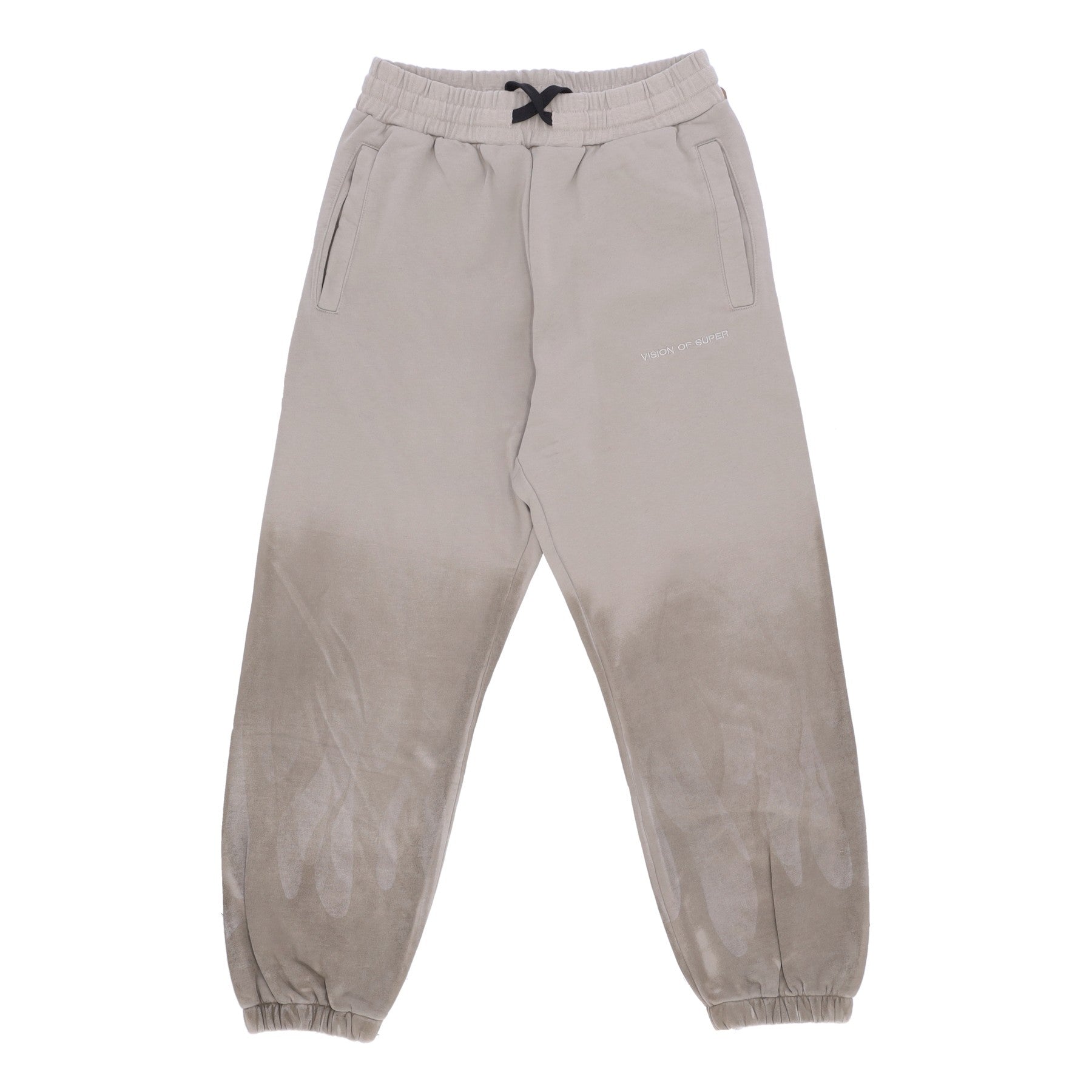 Vision Of Super, Pantalone Tuta Felpato Uomo Corrosive Flames Pants, London Fog