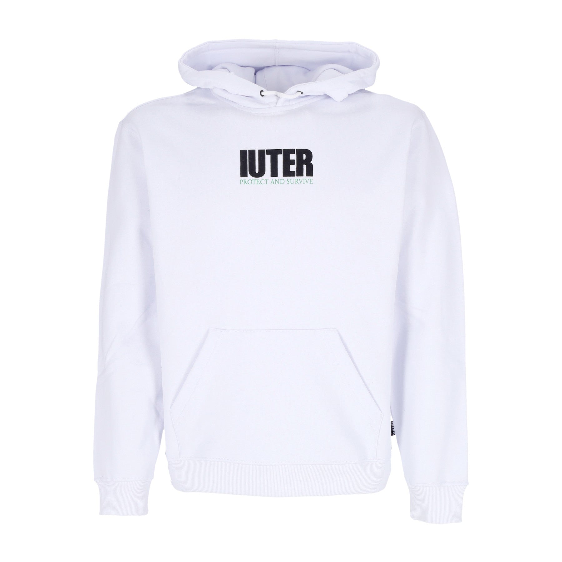Iuter, Felpa Cappuccio Uomo Stay Alive Hoodie, White