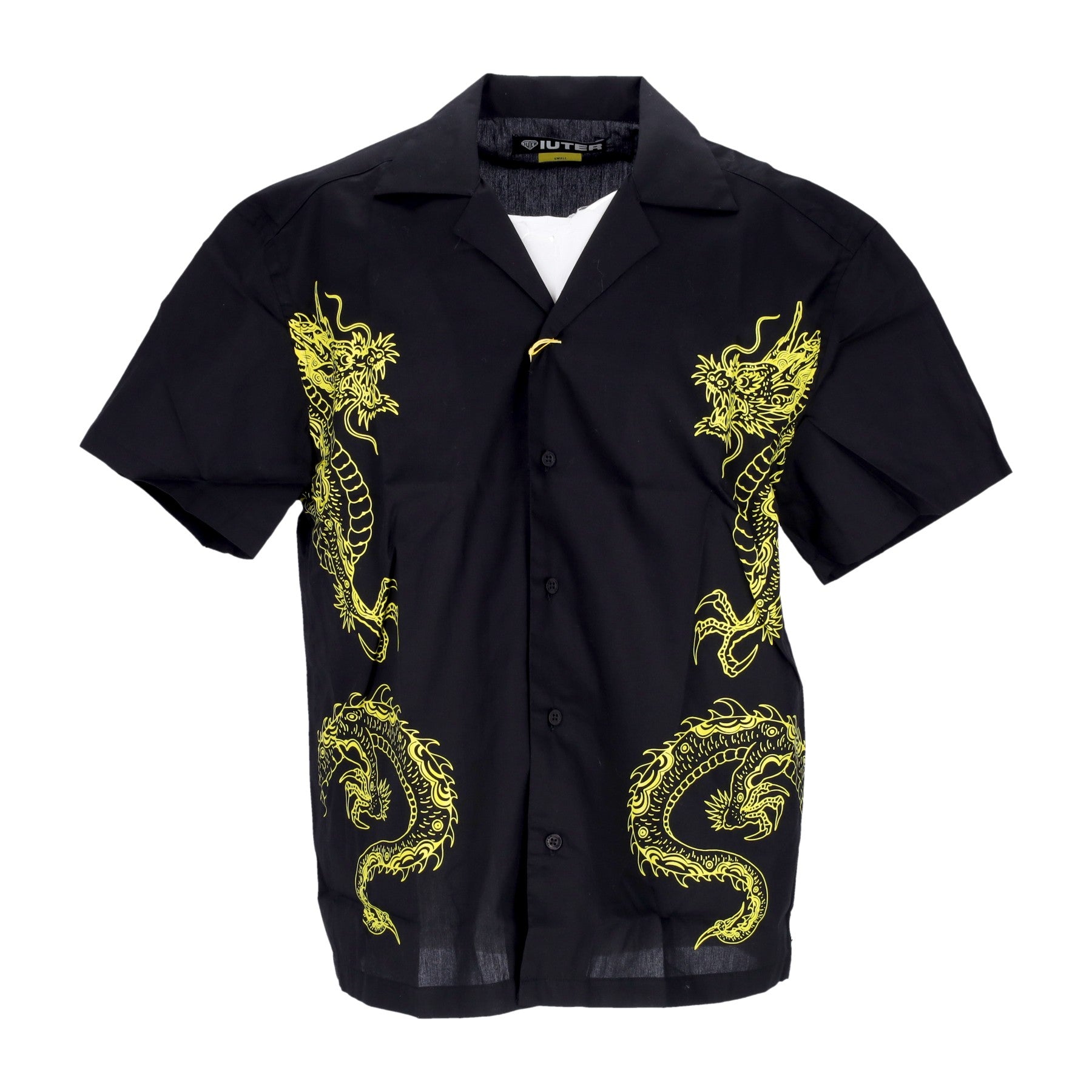 Iuter, Camicia Manica Corta Uomo Dragon Shirt, Black