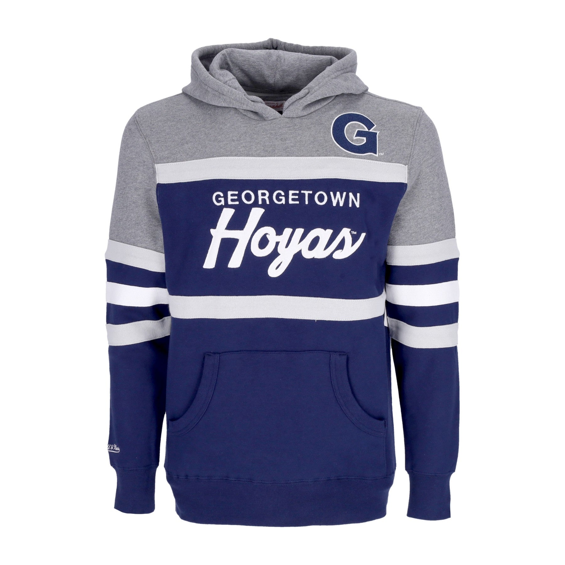 Mitchell & Ness, Felpa Cappuccio Uomo Ncaa Headcoach Hoodie Geohoy, Navy