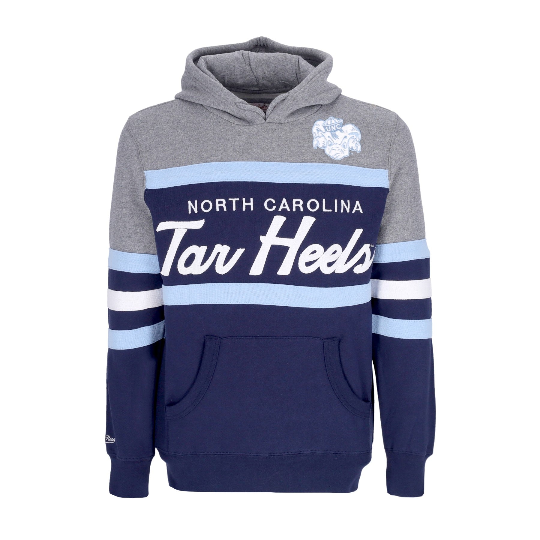 Mitchell & Ness, Felpa Cappuccio Uomo Ncaa Headcoach Hoodie Unchee, Navy