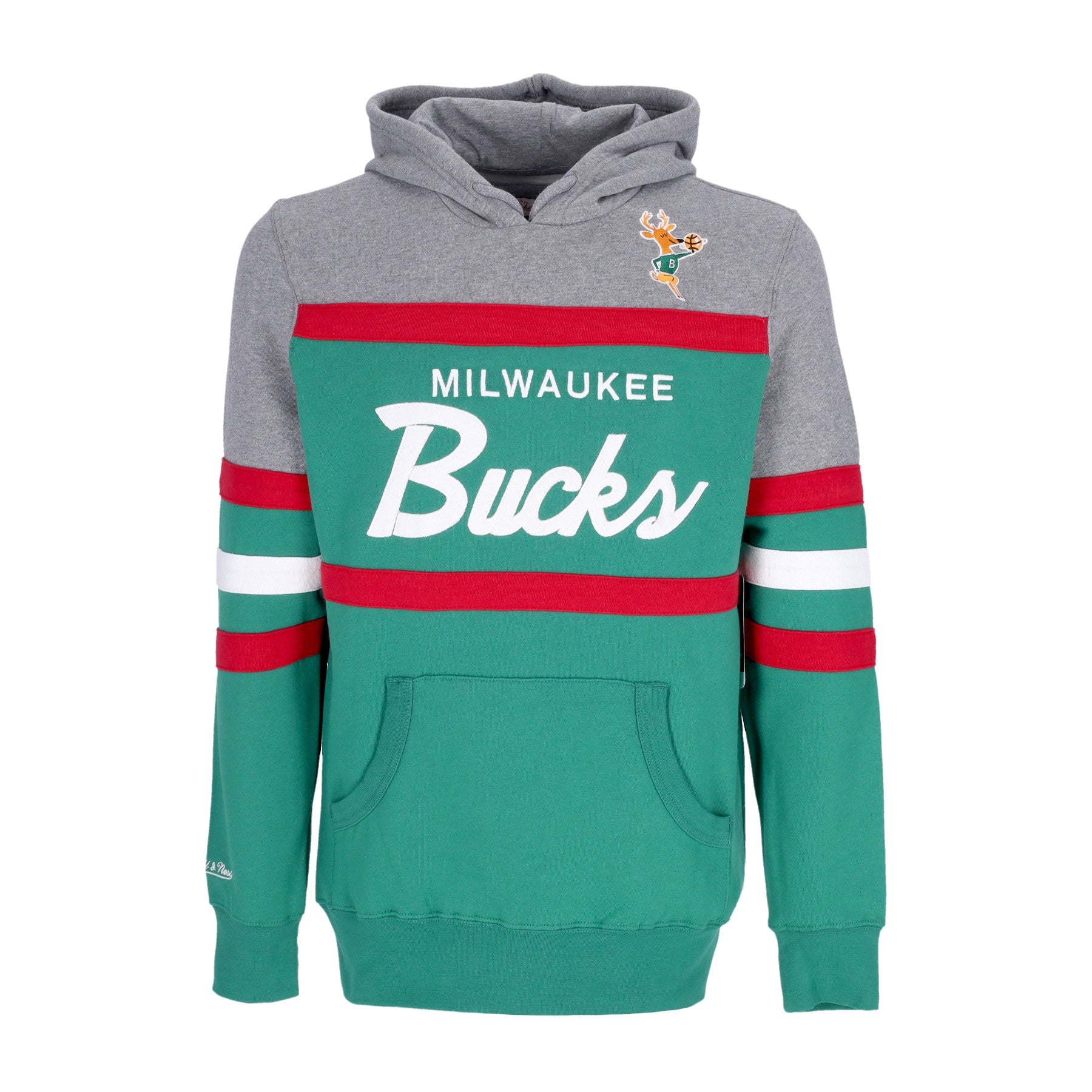Mitchell & Ness, Felpa Cappuccio Uomo Nba Headcoach Hoodie Hardwood Classics Milbuc, Dark Green