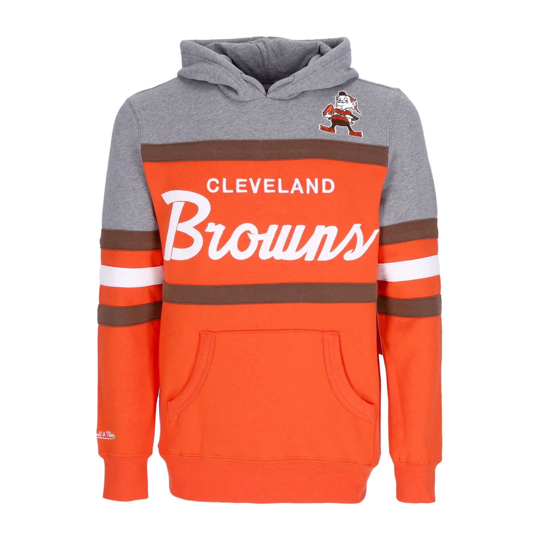 Mitchell & Ness, Felpa Cappuccio Uomo Nfl Headcoach Hoodie Clebro, Orange