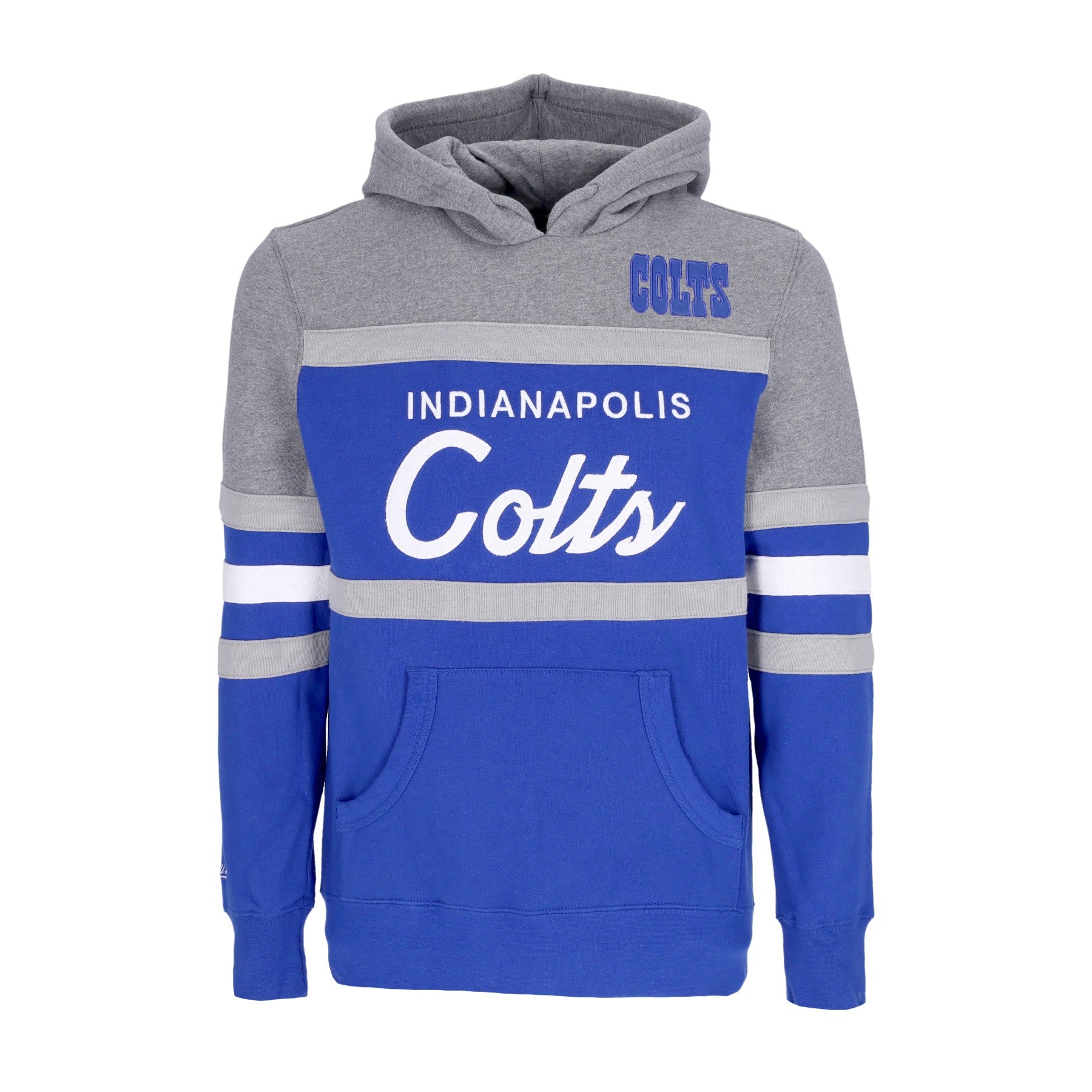 Mitchell & Ness, Felpa Cappuccio Uomo Nfl Headcoach Hoodie Indcol, Royal