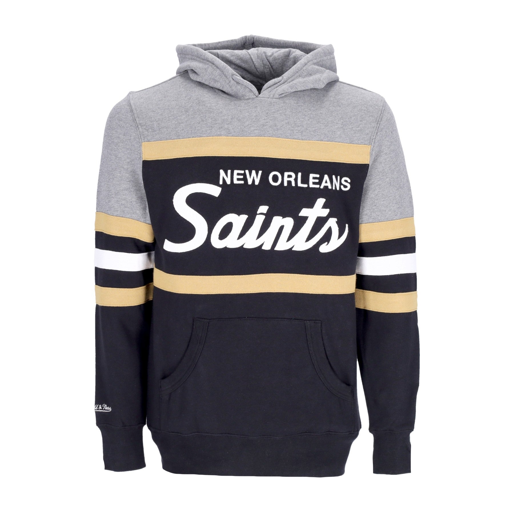 Mitchell & Ness, Felpa Cappuccio Uomo Nfl Headcoach Hoodie Neosai, Black