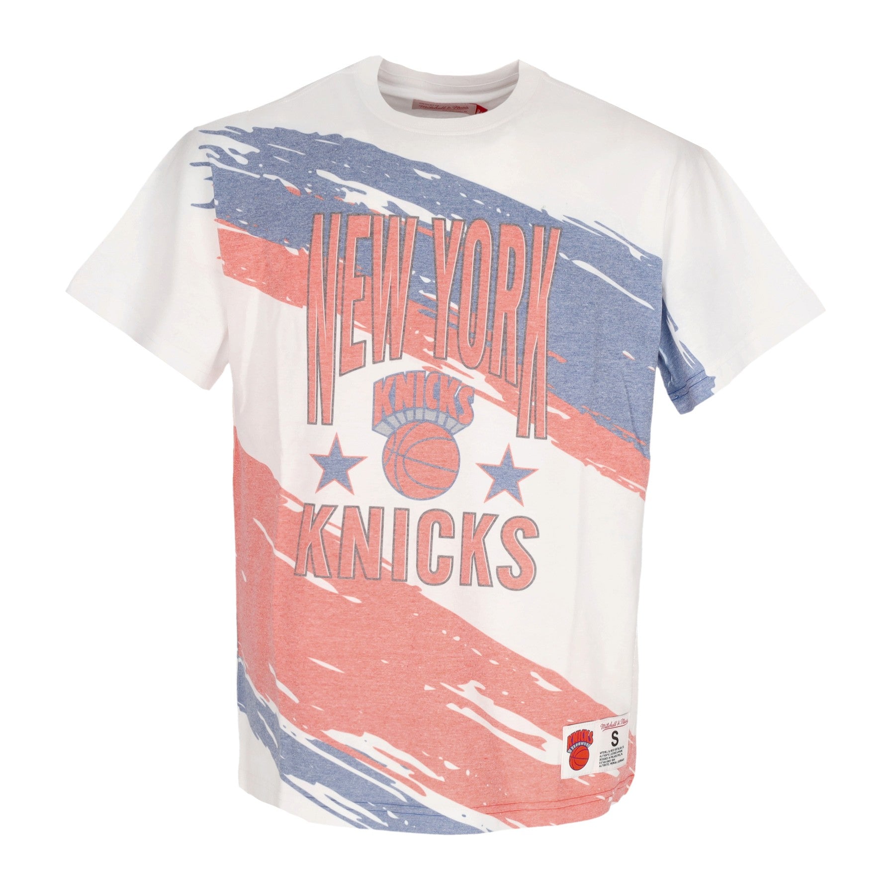 Mitchell & Ness, Maglietta Uomo Nba Paintbrush Sublimated Tee Hardwood Classics Neykni, White/original Team Colors