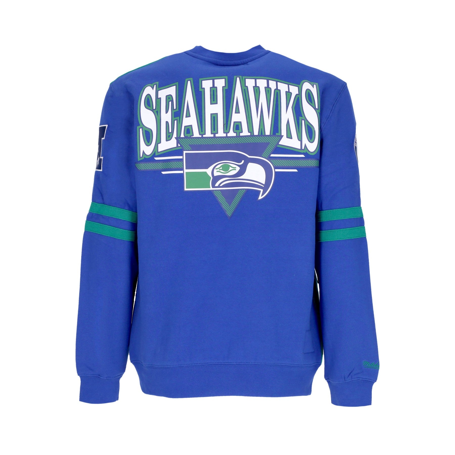 Mitchell & Ness, Felpa Girocollo Uomo Nfl All Over Crew 2.0 Seasea, Kelly Green