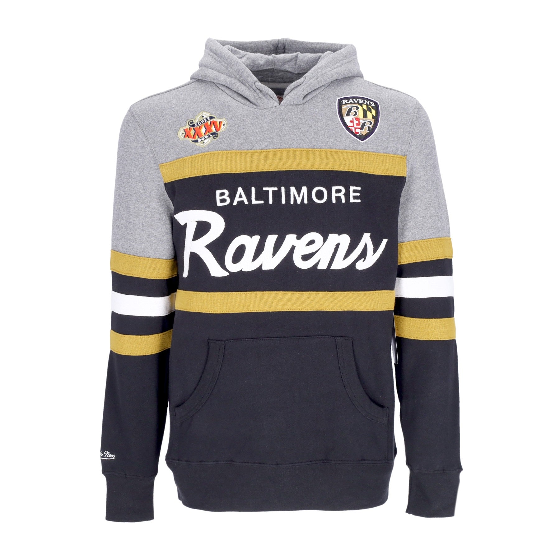 Mitchell & Ness, Felpa Cappuccio Uomo Nfl Headcoach Hoodie Balrav, Black