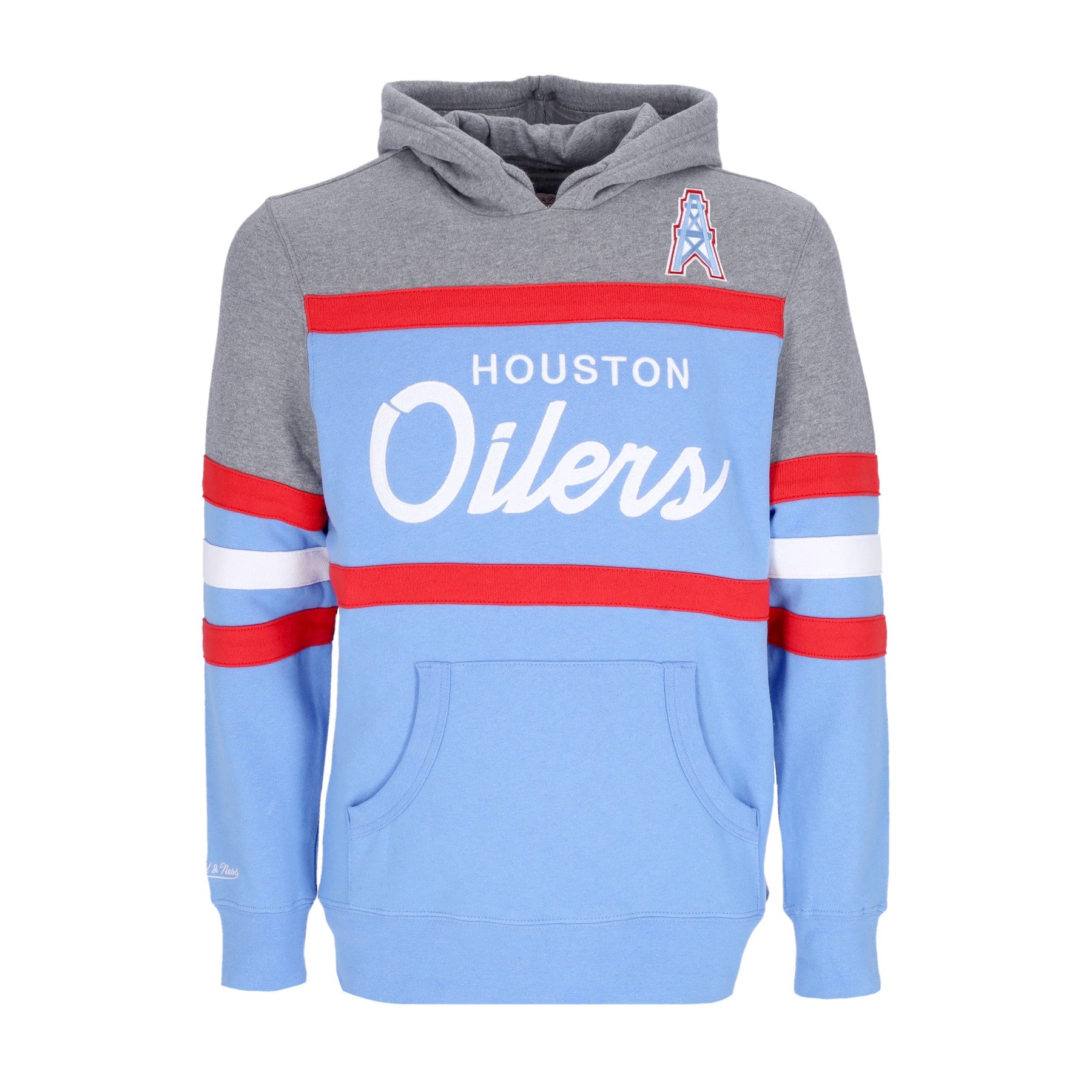 Mitchell & Ness, Felpa Cappuccio Uomo Nfl Headcoach Hoodie Houoil, Light Blue