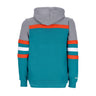 Mitchell & Ness, Felpa Cappuccio Uomo Nfl Headcoach Hoodie Miadol, Dark Teal