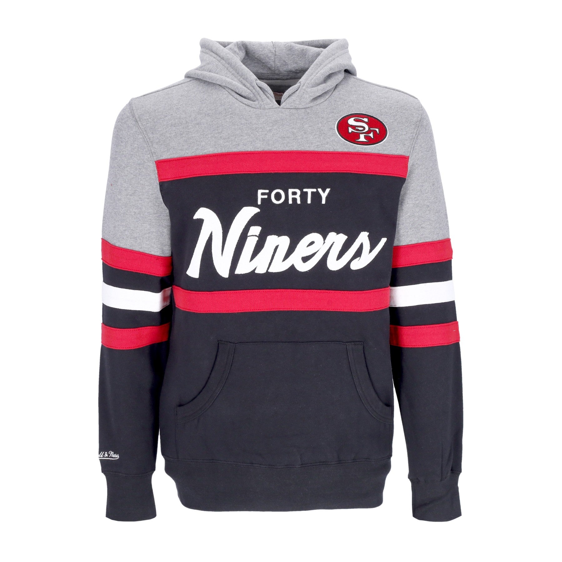 Mitchell & Ness, Felpa Cappuccio Uomo Nfl Headcoach Hoodie Saf49e, Black
