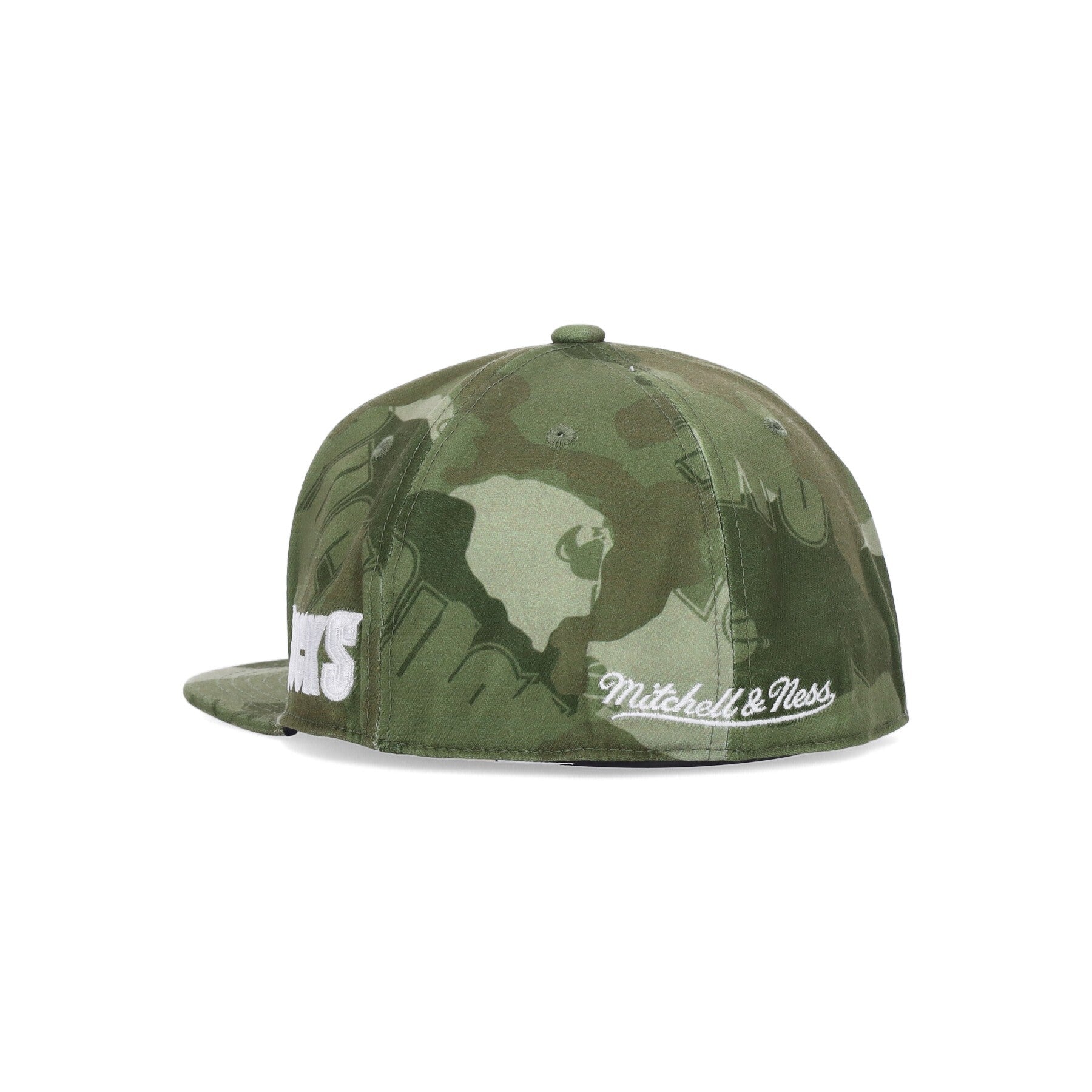 Mitchell & Ness, Cappellino Visiera Piatta Uomo Nba Tonal Camo Stretch Fitted Hardwood Classics Milbuc, 