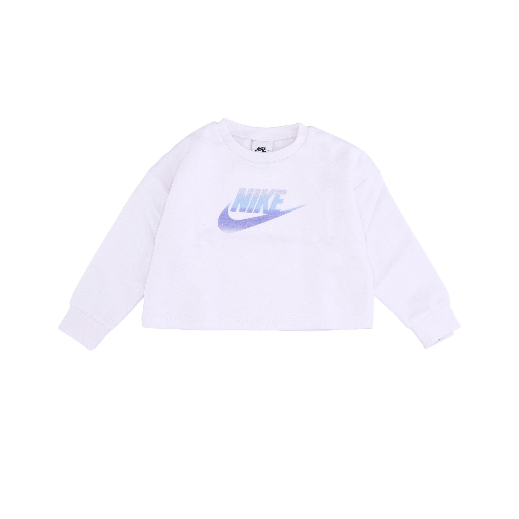 Nike, Felpa Girocollo Bambina Printed Club Crew, White