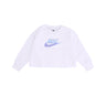 Nike, Felpa Girocollo Bambina Printed Club Crew, White