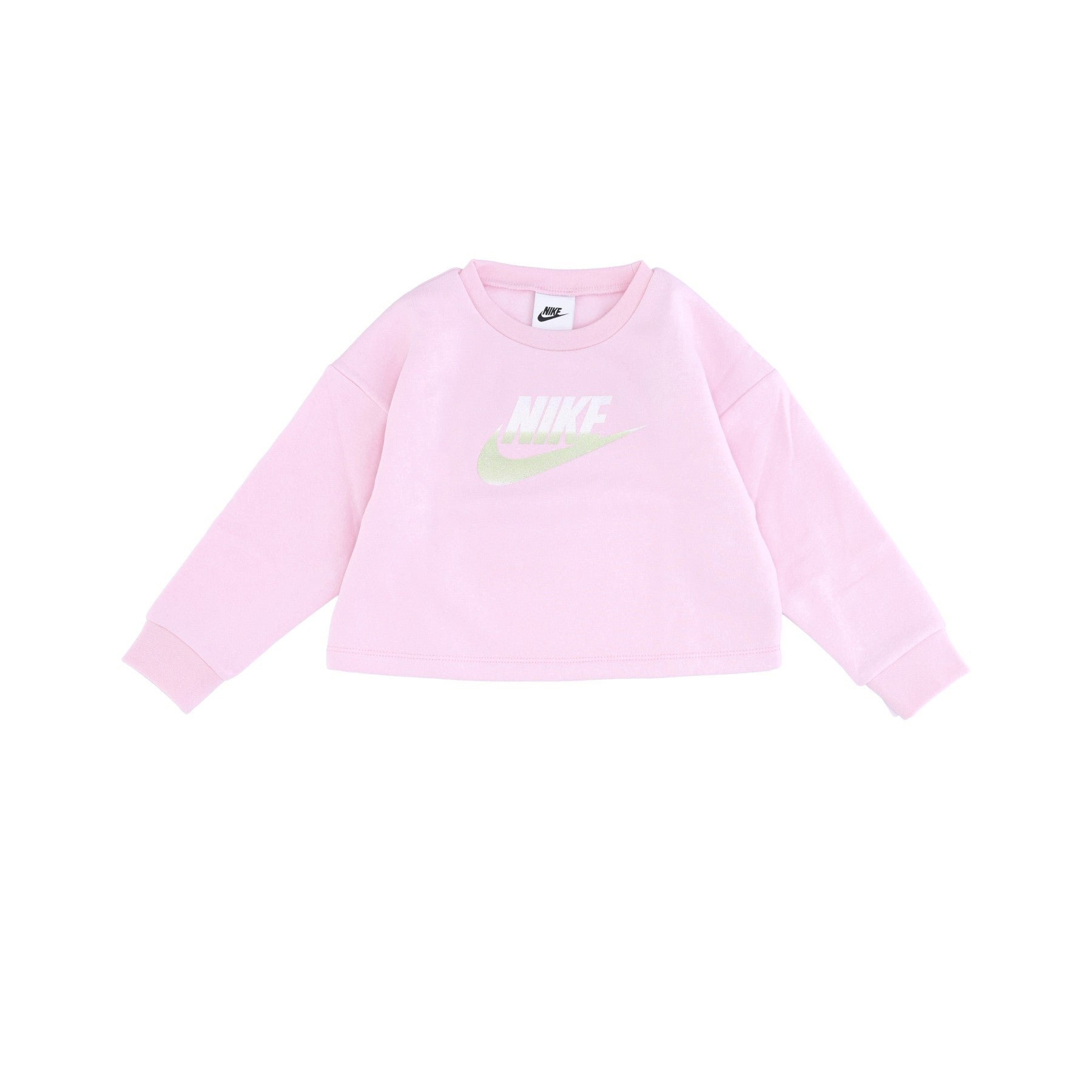 Nike, Felpa Girocollo Bambina Printed Club Crew, Pink Foam